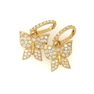 1.25 Carat Natural Diamond Butterfly Earrings 14K Yellow Gold
